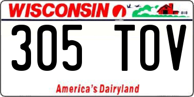 WI license plate 305TOV