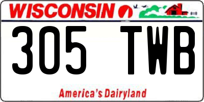 WI license plate 305TWB
