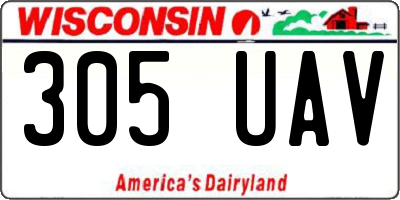 WI license plate 305UAV