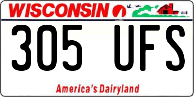 WI license plate 305UFS
