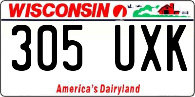 WI license plate 305UXK