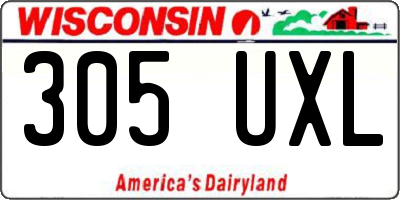 WI license plate 305UXL