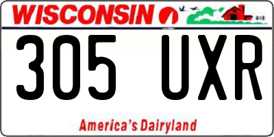WI license plate 305UXR
