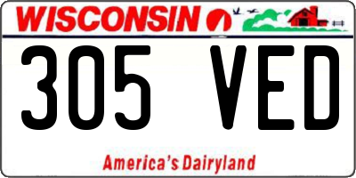 WI license plate 305VED