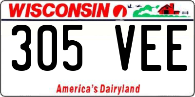 WI license plate 305VEE
