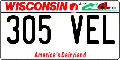 WI license plate 305VEL