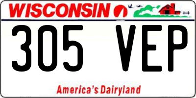 WI license plate 305VEP