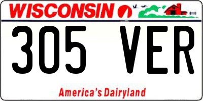 WI license plate 305VER