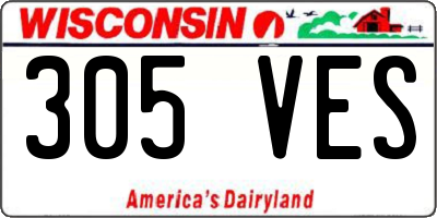 WI license plate 305VES