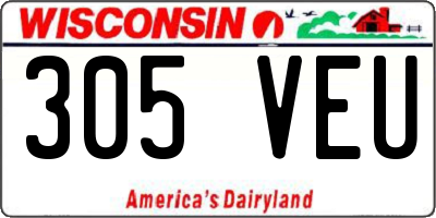 WI license plate 305VEU