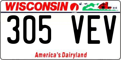 WI license plate 305VEV