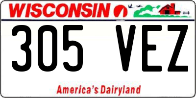 WI license plate 305VEZ