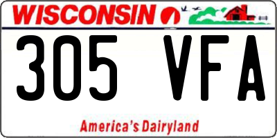 WI license plate 305VFA