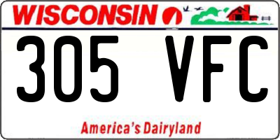 WI license plate 305VFC