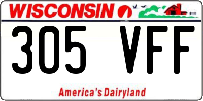 WI license plate 305VFF