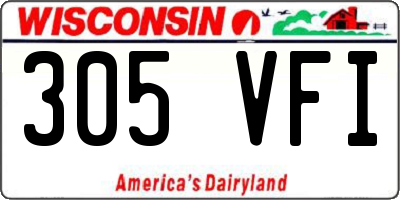 WI license plate 305VFI