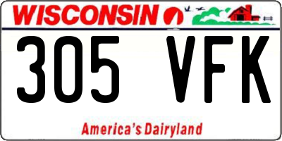 WI license plate 305VFK