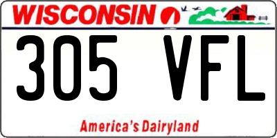 WI license plate 305VFL