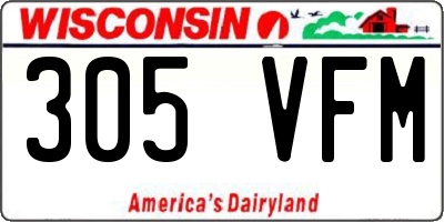 WI license plate 305VFM