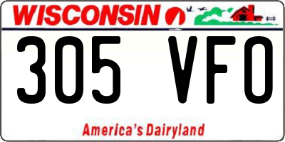 WI license plate 305VFO