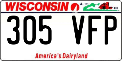 WI license plate 305VFP