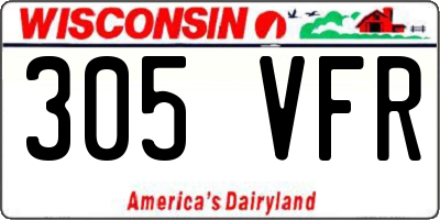 WI license plate 305VFR