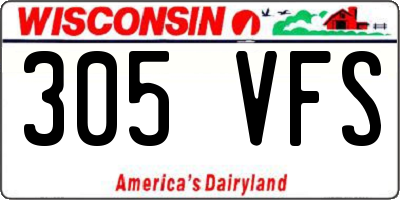 WI license plate 305VFS