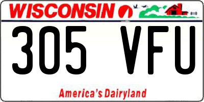 WI license plate 305VFU
