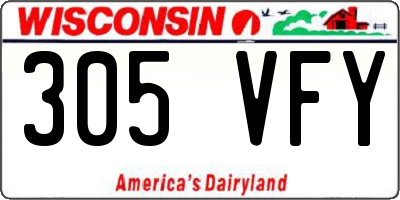 WI license plate 305VFY