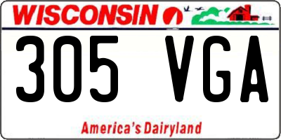 WI license plate 305VGA