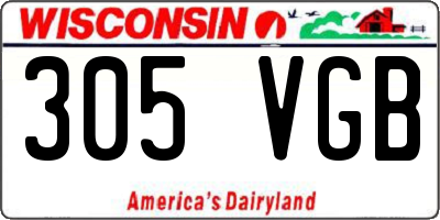 WI license plate 305VGB