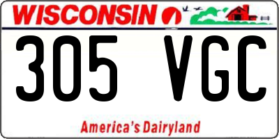 WI license plate 305VGC
