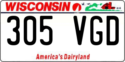 WI license plate 305VGD