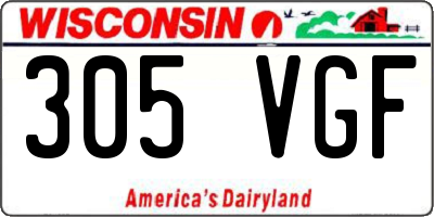 WI license plate 305VGF
