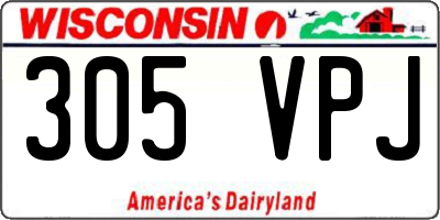 WI license plate 305VPJ