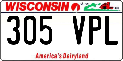 WI license plate 305VPL