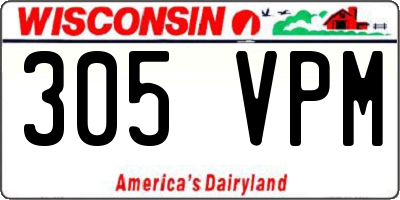 WI license plate 305VPM