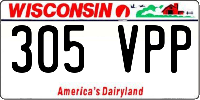 WI license plate 305VPP