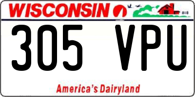WI license plate 305VPU