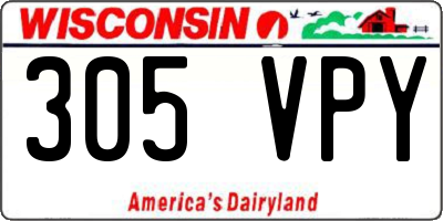 WI license plate 305VPY