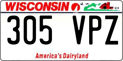 WI license plate 305VPZ