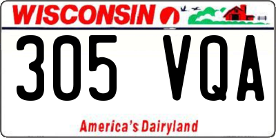 WI license plate 305VQA
