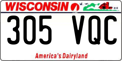 WI license plate 305VQC