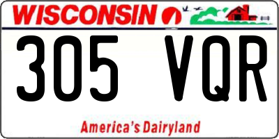 WI license plate 305VQR