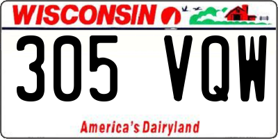WI license plate 305VQW