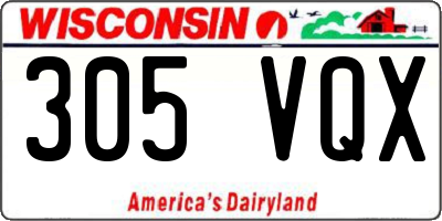 WI license plate 305VQX