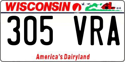 WI license plate 305VRA
