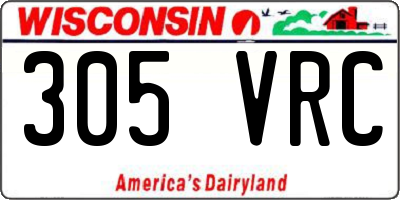 WI license plate 305VRC