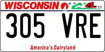 WI license plate 305VRE