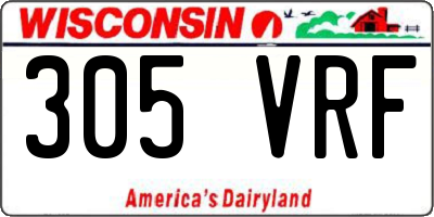 WI license plate 305VRF